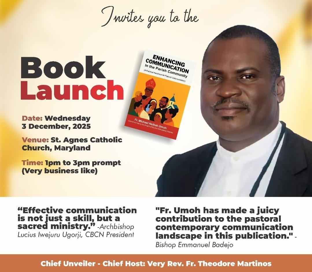 Invitation to the launch of Enhancing Communication in the Parish Community, 3 December 2025